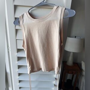 Le Lis Cream Sleeveless Tank Top